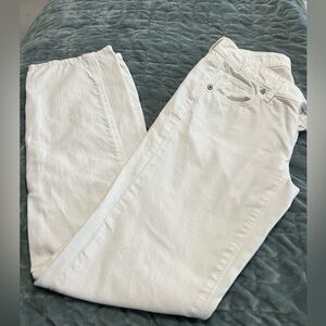 Loft, modern straight white jeans